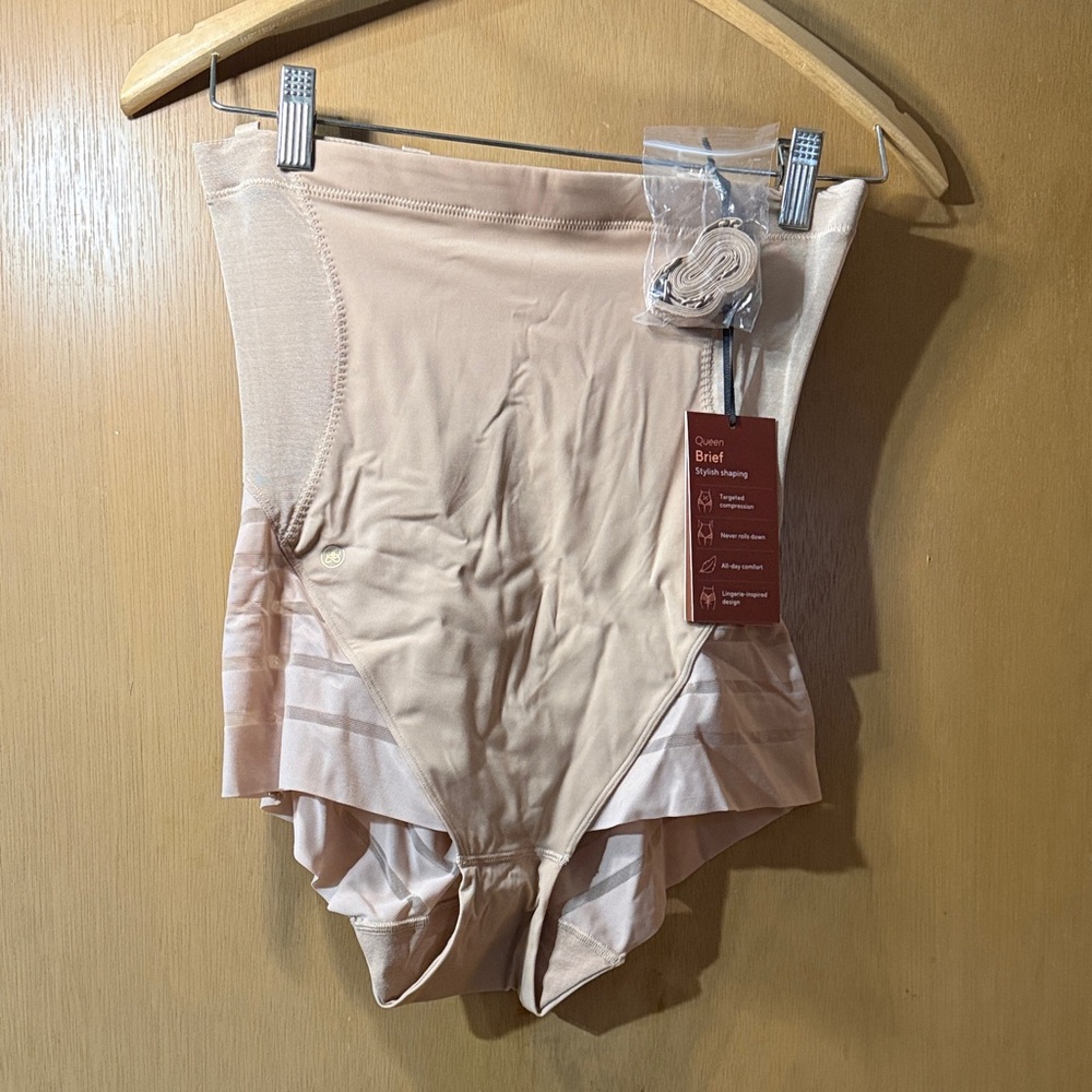 Honeylove High-Waist Queen Brief Shapewear in Beige Size Large